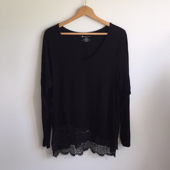 Lane Bryant Tops - Lane Bryant Black Lace Top